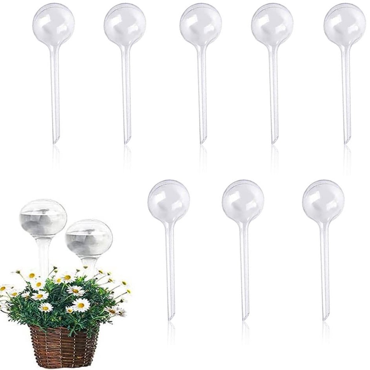 Grote transparante gietballen voor potplanten met automatisch watervoorzieningssysteem (8 stuks) - Tuin irrigatieset met waterdispenser