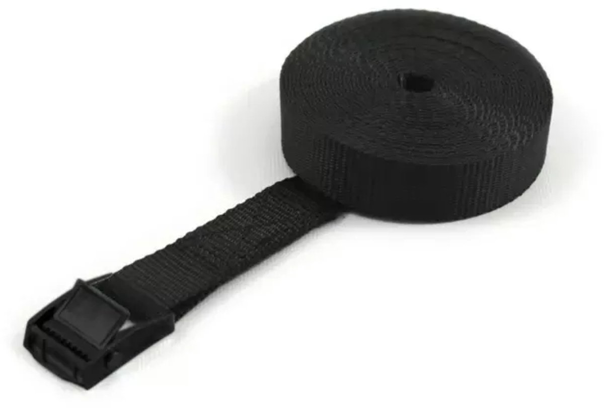 Set van 4 Spanbanden (Sjorbanden) - 250kg - 25mm x 3m - 1-delig - Met Zwarte Klemgesp