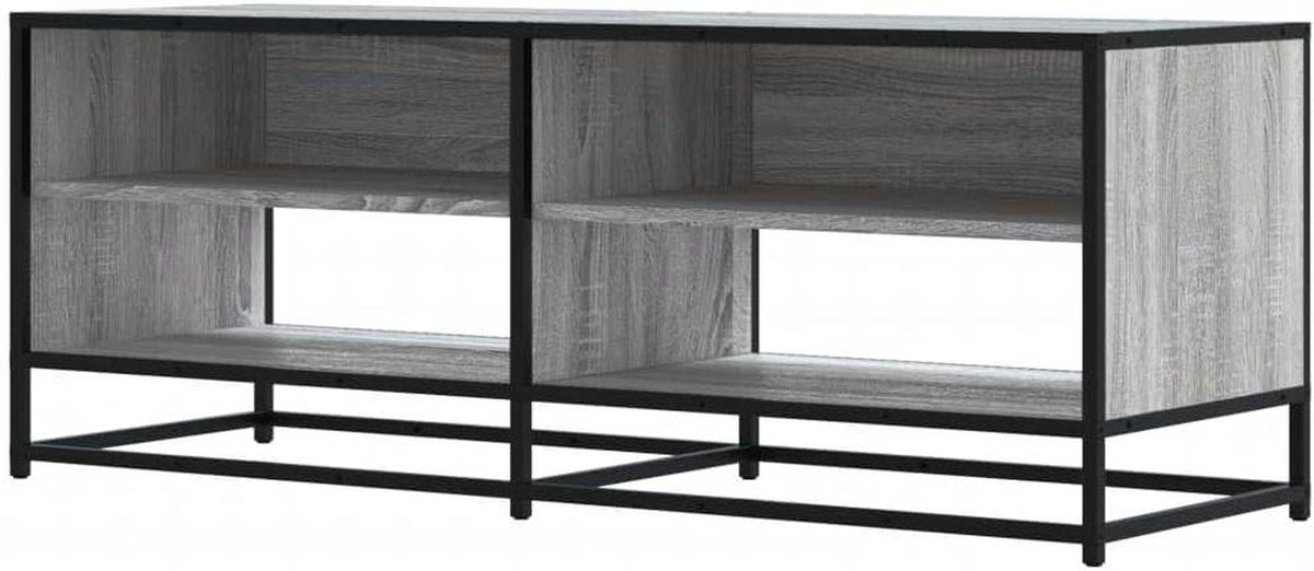 Tv-meubel - Tv kast dressoir - Opbergen entertainment - Stabiel metalen frame - 1205 cm - Grijs eiken