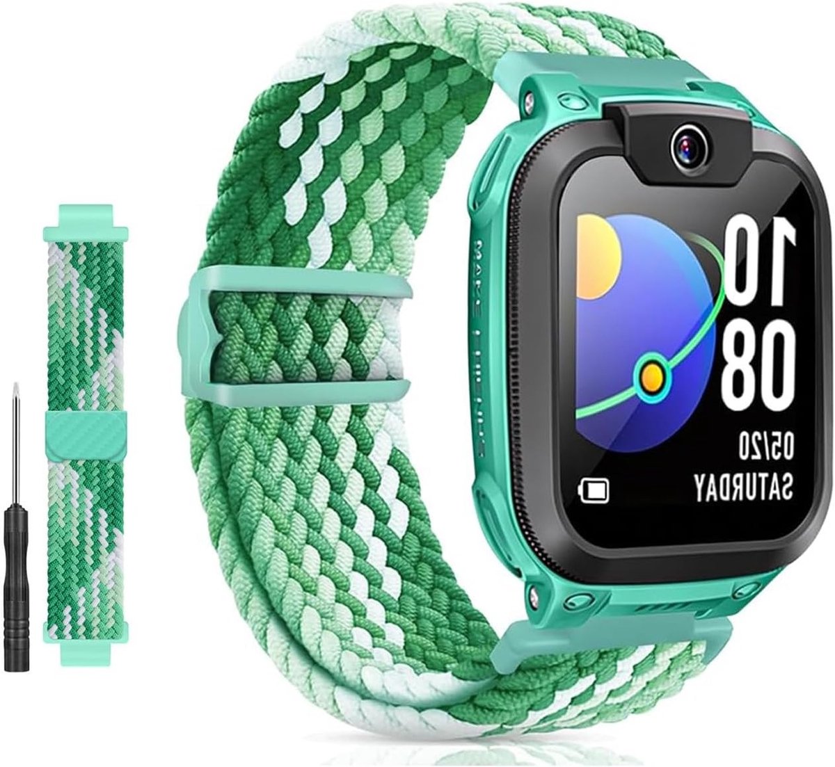 Kinderarmband voor IMOO Smartwatch Z1/Z6/Z7, Nylon Gevlochten Vervangbanden voor Jongens en Meisjes, Geschikt voor Watch Phone