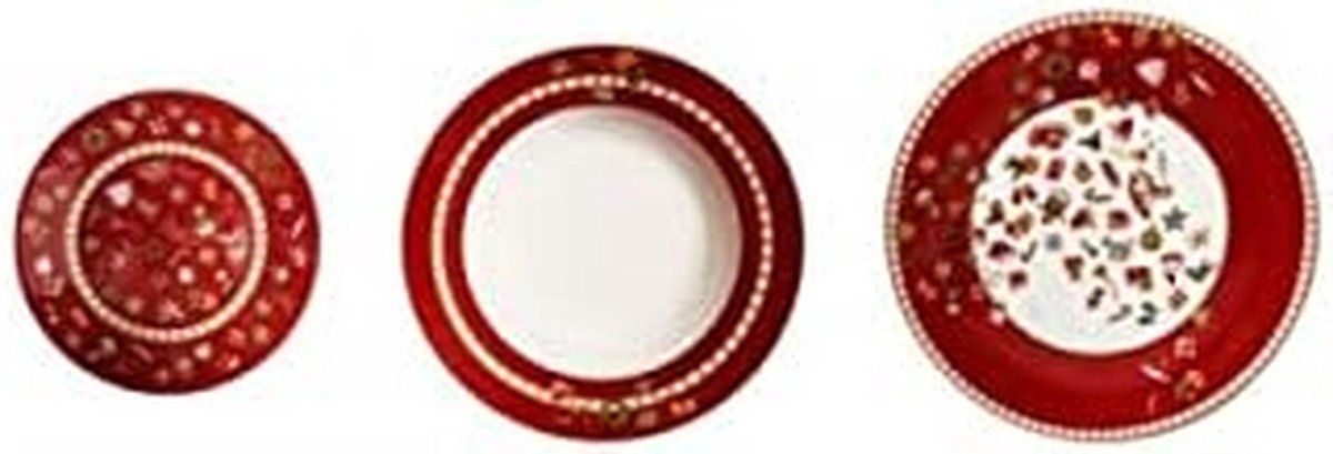 Servies Set - Borden Set - Dineren en Feest - Vaatwasser Magnetronbestendig - 18 Delig - Rood