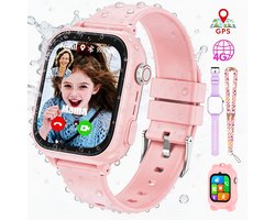 Vashoy T53-Kinderhorloge-Nieuwe smartwatches voor kinderen met GPS-videogesprek-SOS-Leermodus-App om te downloaden-Cadeaus voor kinderen van 5 tot 16 jaar - Roze