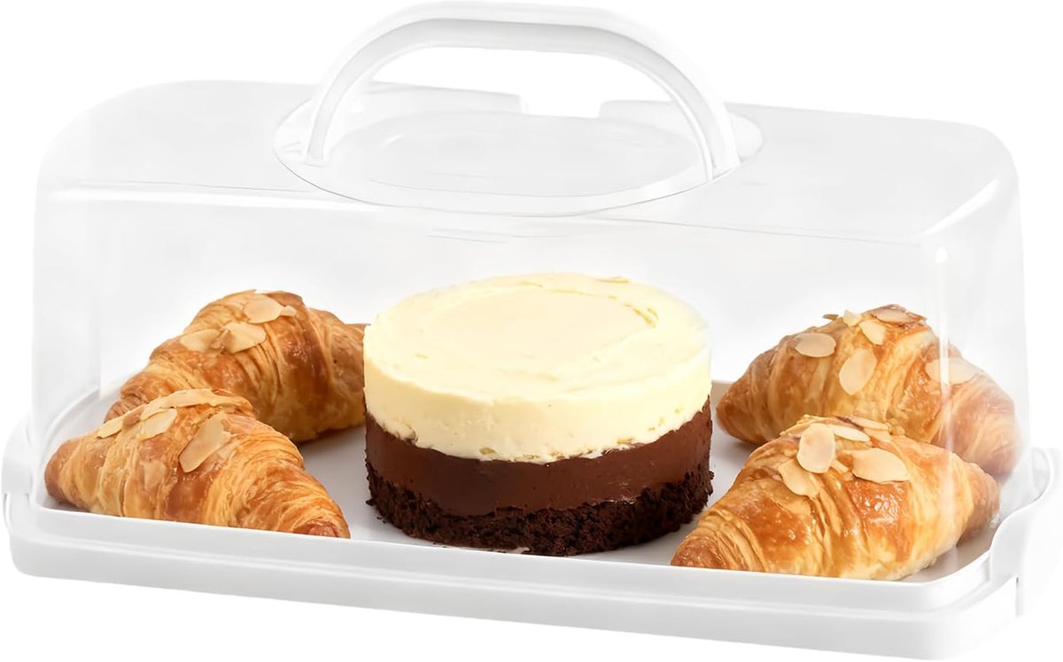 Brood Bewaar Doos - Toast Vitrine - Keuken Aanrecht - Draagbaar Handvat - 365x155x135cm - Wit