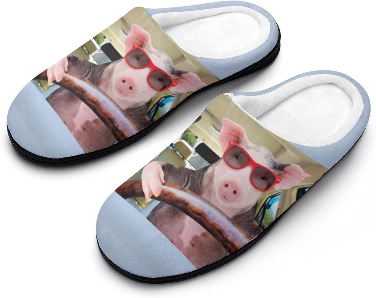 Huis pantoffels - Binnenschoenen - Comfort thuis - Traagschuim zool - Machine wasbaar - Grappig patroon