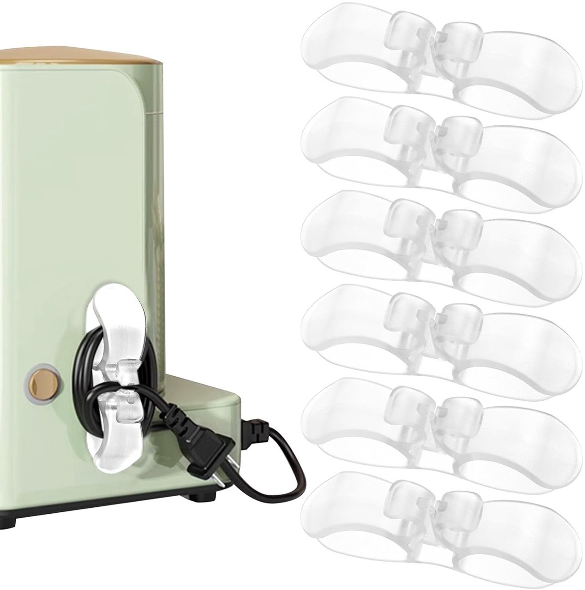 Kabelorganizer voor Keukenapparaten, Set van 6, Zelfklevende Kabelwinder voor Netwerkkabels en Oplaadkabels