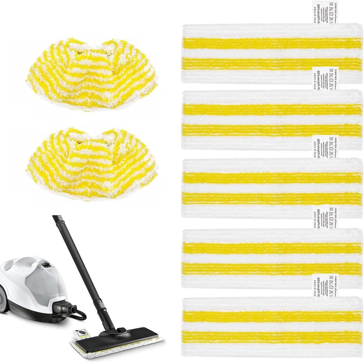 Vloerdoekenset van 7 stuks voor stoomreinigers, vervangende microvezeldoeken, accessoires voor vloerreiniging en stoomreiniging