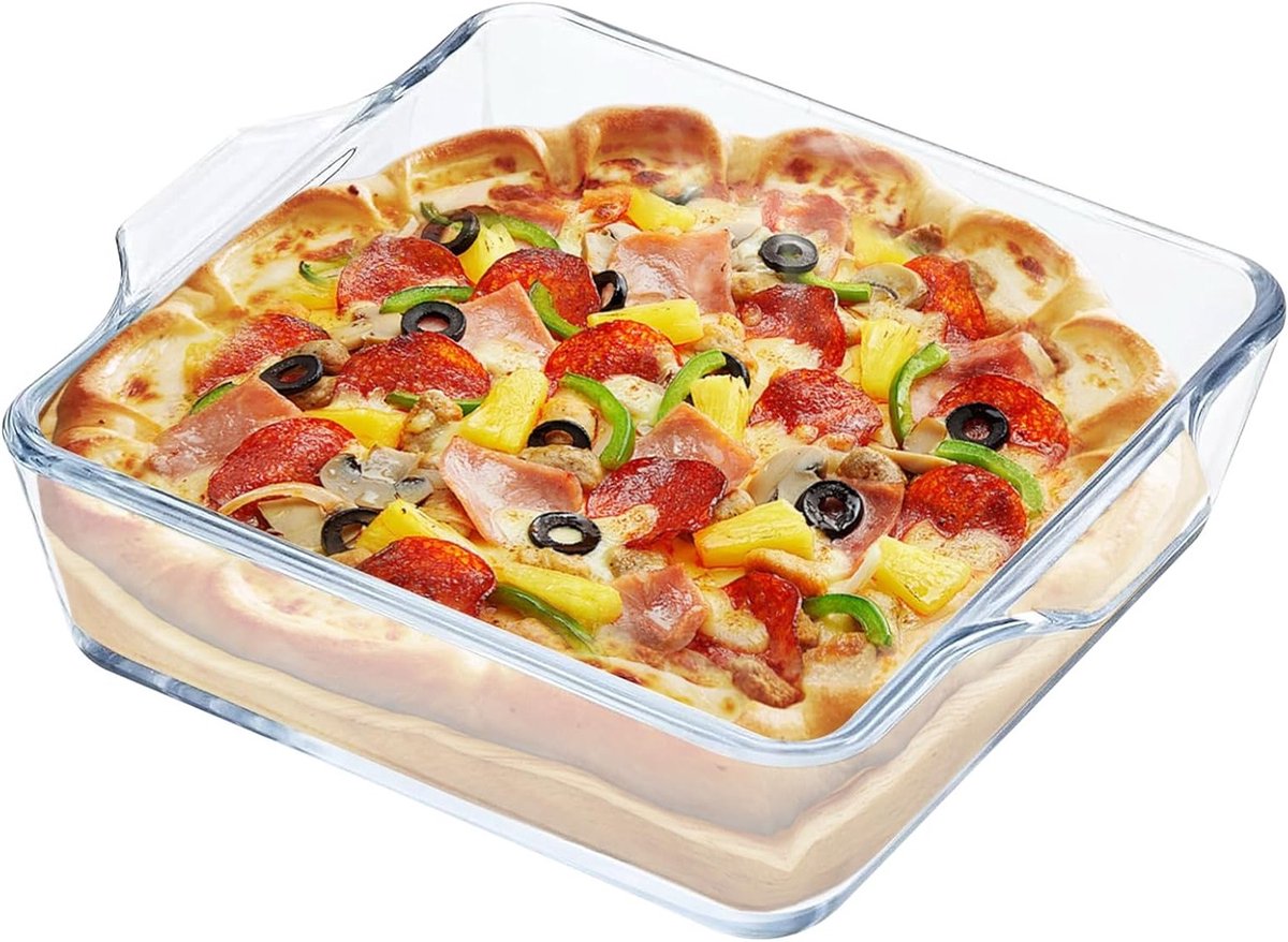 Kleine ovenschaal van 0,8 liter met handvatten, ideaal voor lasagne, cake en ovengerechten, geschikt voor magnetron en vriezer, hittebestendig en duurzaam