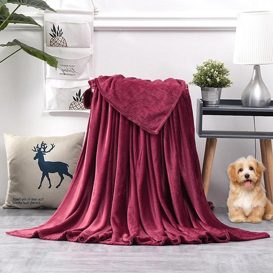 Verzwaringsdeken - Pluche deken - Ontspanning en comfort - Wasbaar en ademend - 120 x 200 cm - Rode wijn