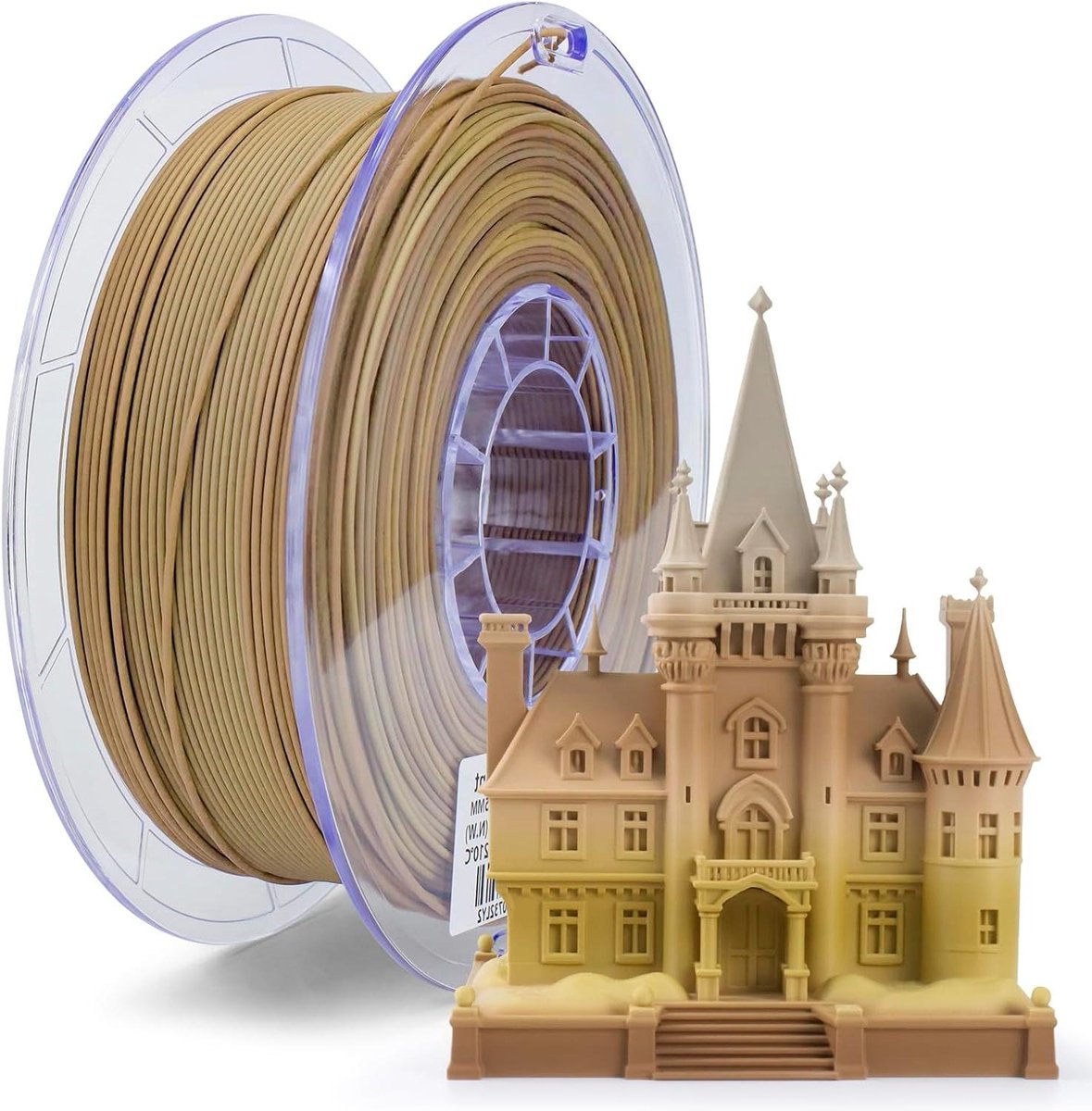 3D Printer Filament - PLA Draad - Creatief Printen - Veelkleurig Mat Effect - 1KG 1.75mm - Houtnerf