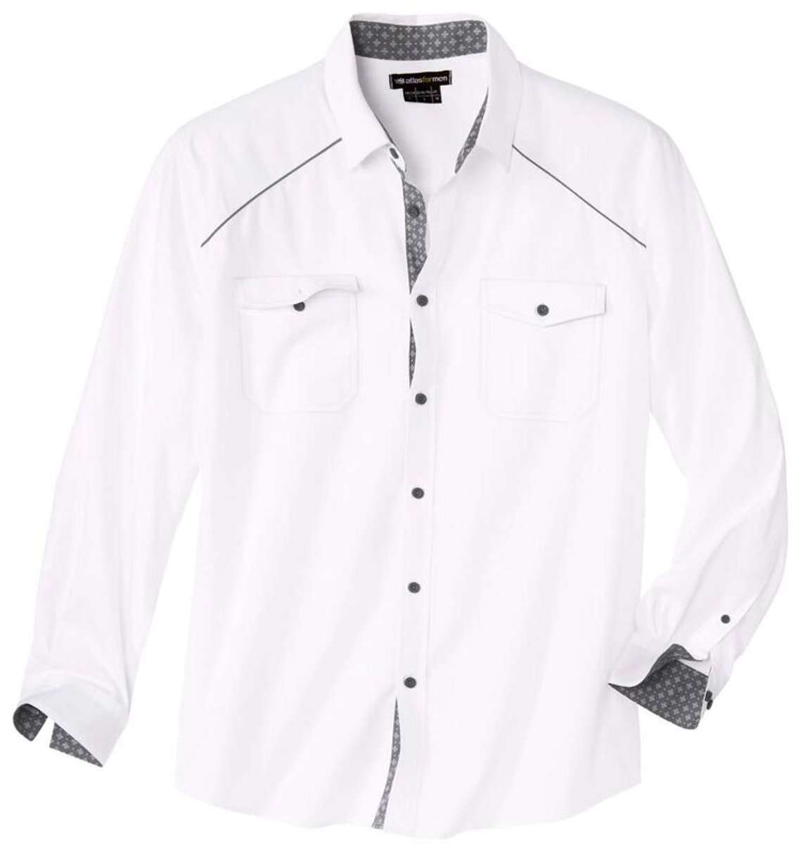 ATLAS FOR MEN - Popeline overhemd Sun Valley - Heren - Verkrijgbaar in grote maten - XXL