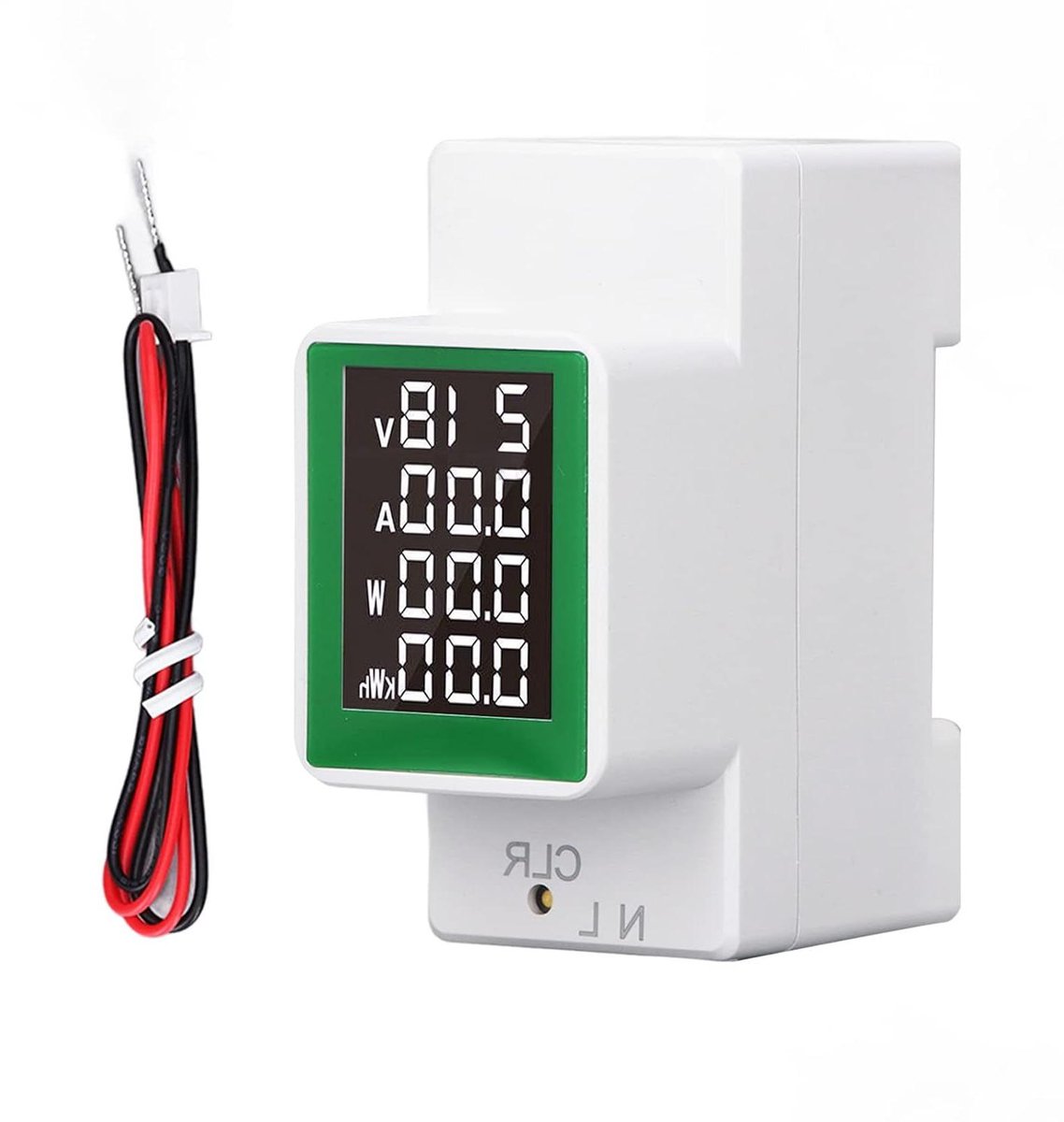 Digitale Energiemeter - Stroommeter Voltmeter - Energieverbruik Monitoren - Groot LCD Scherm - 9 x 7 x 6 cm - Zwart