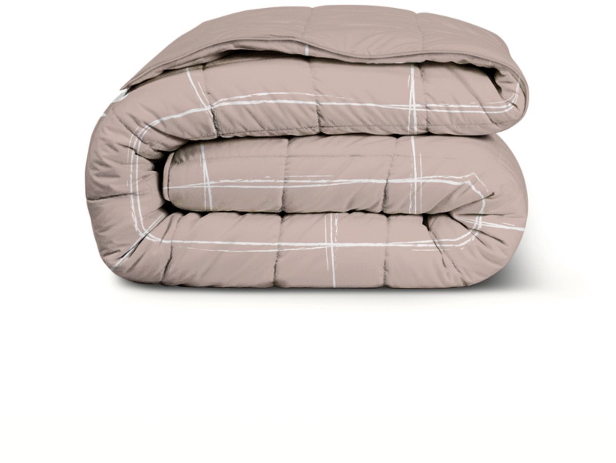 Dekbed-Discounter - Fresh and Co Dekbed Zonder Overtrek 200 x 200 cm - Wasbaar dekbed - Wasbaar op 40 graden - Verkoelend dekbed - Taupe
