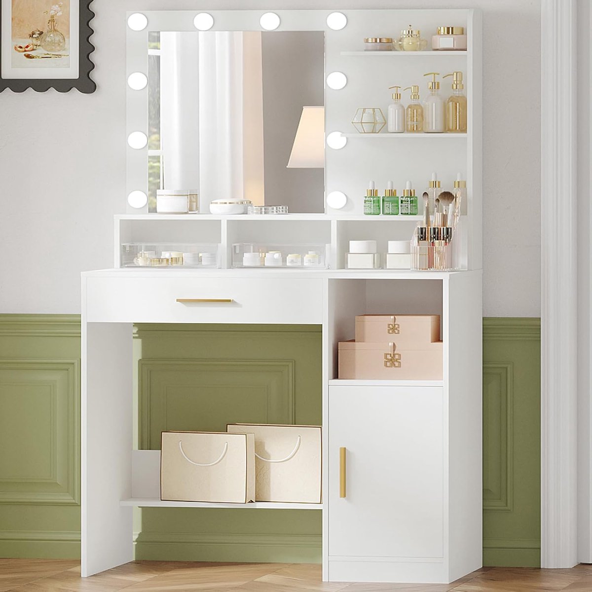 Kaptafel met Spiegel en Verlichting - Make-up Tafel - Make-up tafel - Functioneel