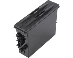 GOTOTOP Zwarte organizer voor auto, multifunctionele auto-opbergbox met 2 bekerhouders, 175 x 125 x 45 mm