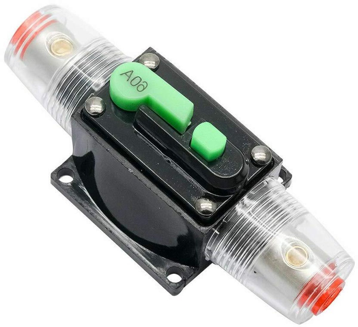 Automatische Schakelaar - Zekeringhouder Stroomonderbreker - Apparaten Beveiligen - Handmatige Resetknop - 100 x 40 x 40 mm - Zwart