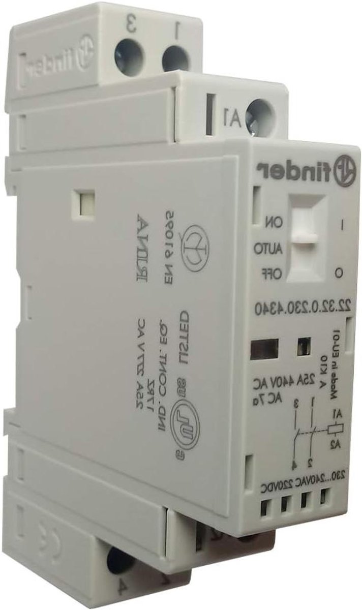 Modulair Contact - Hulpschakelaar Relais - Industriële Installatie - 2 Wisselcontacten - 230 V - Grijs