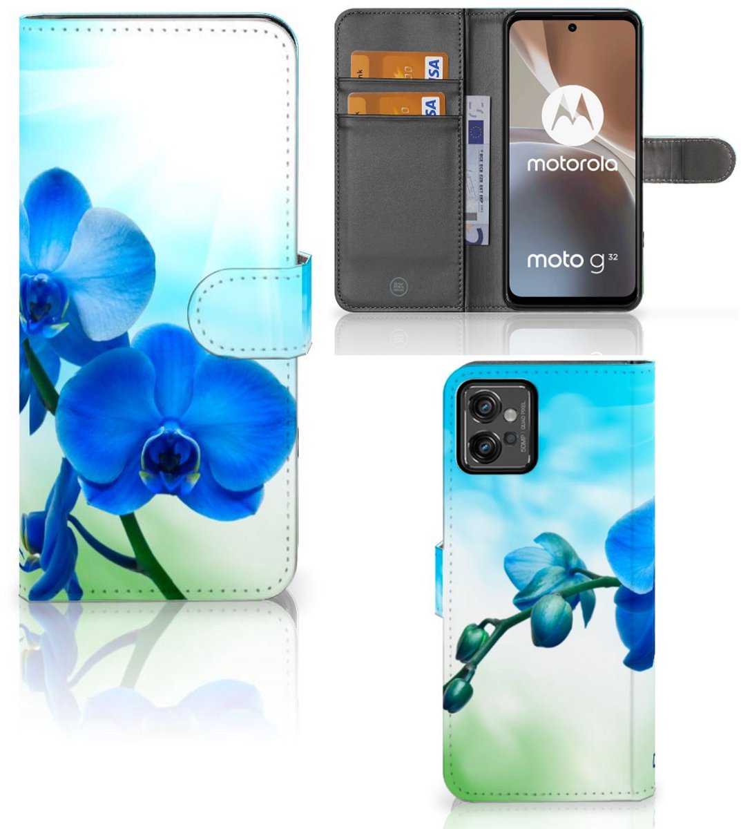 Motorola Moto G32 Hoesje Orchidee Blauw - Cadeau voor je Moeder