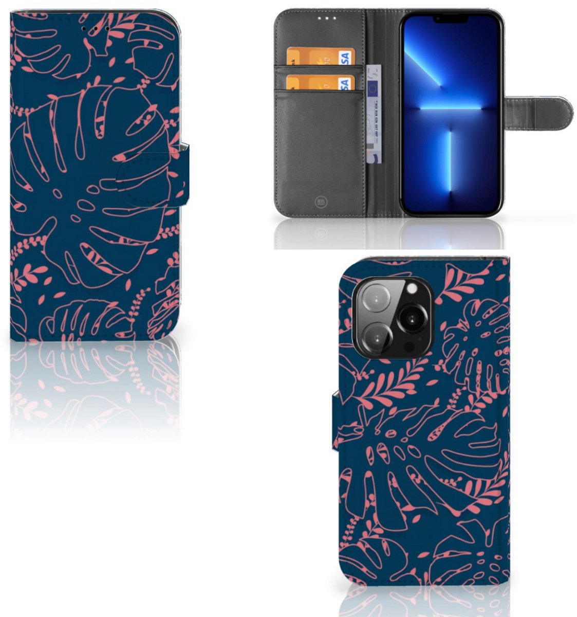 Boekhoesje voor iPhone 13 Pro Hoesje Palm Leaves
