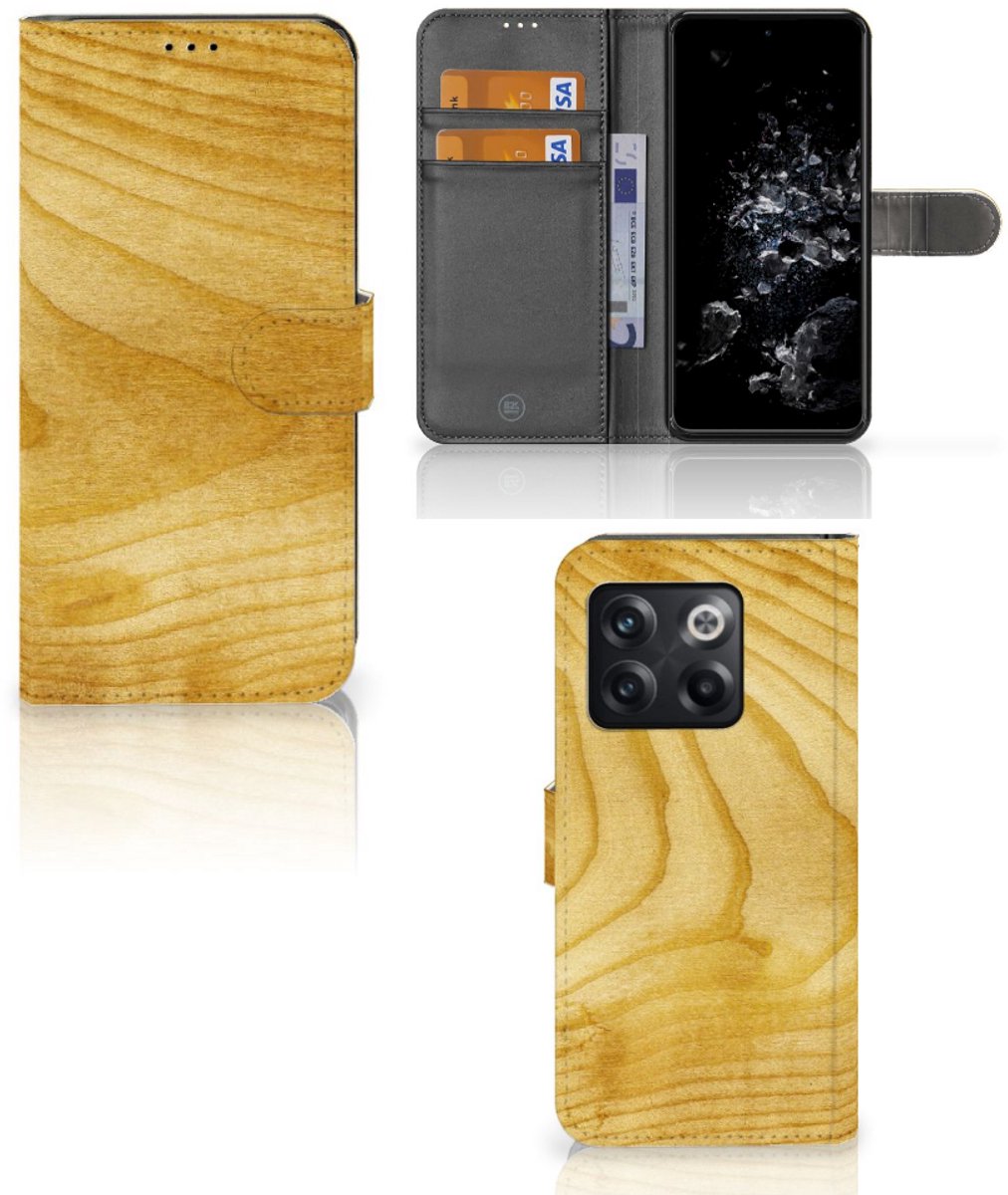 OnePlus 10T Book Style Case Licht Hout