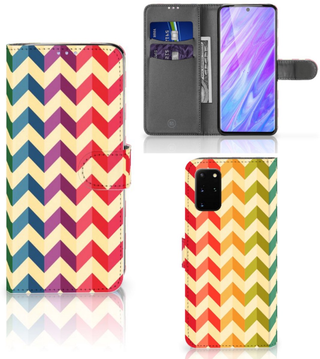 Samsung Galaxy S20 Plus Telefoon Hoesje Zigzag Multi Color