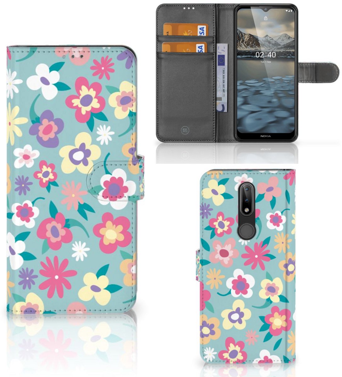 Nokia 2.4 Hoesje Flower Power