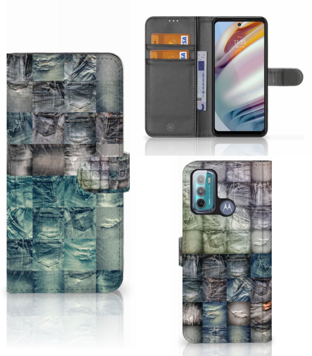 Wallet Case met Pasjes Motorola Moto G60 Spijkerbroeken