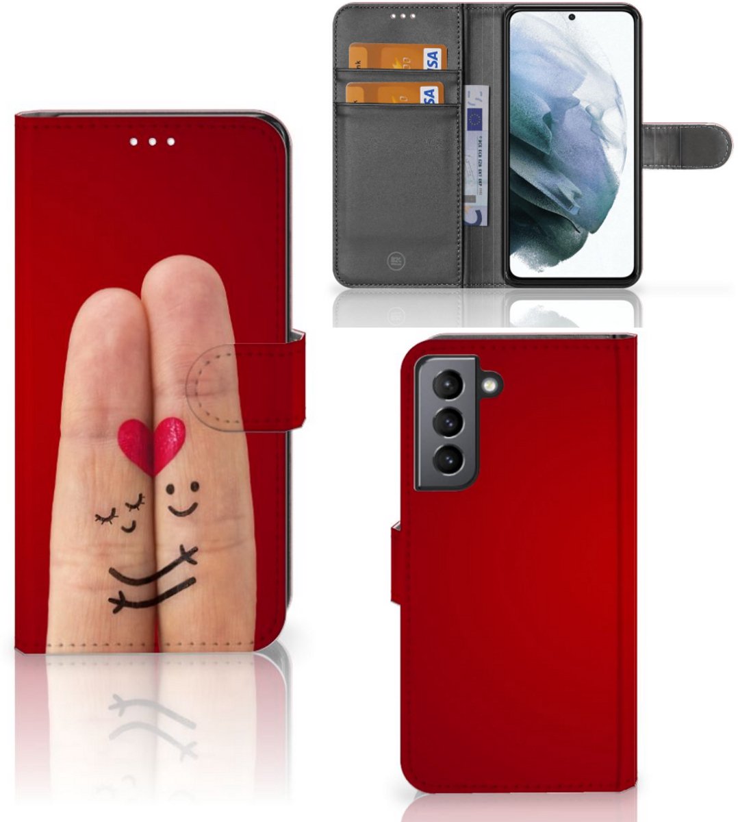 Samsung Galaxy S21 FE Wallet Case met Pasjes Liefde - Origineel Romantisch Cadeau
