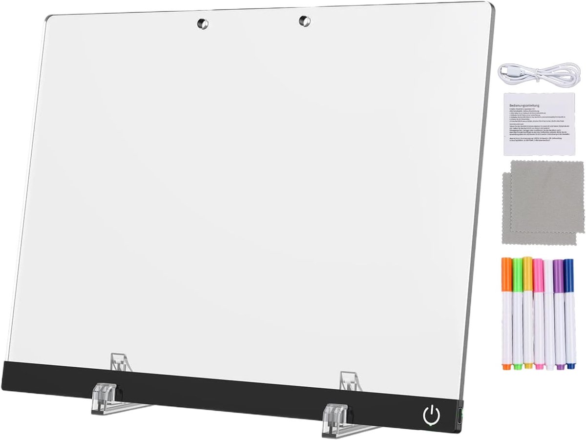 LED Tekentafel - Doodle Tablet Licht - Kinderen Creatief Leren - 7 Kleuren Verlichting - 30x20cm
