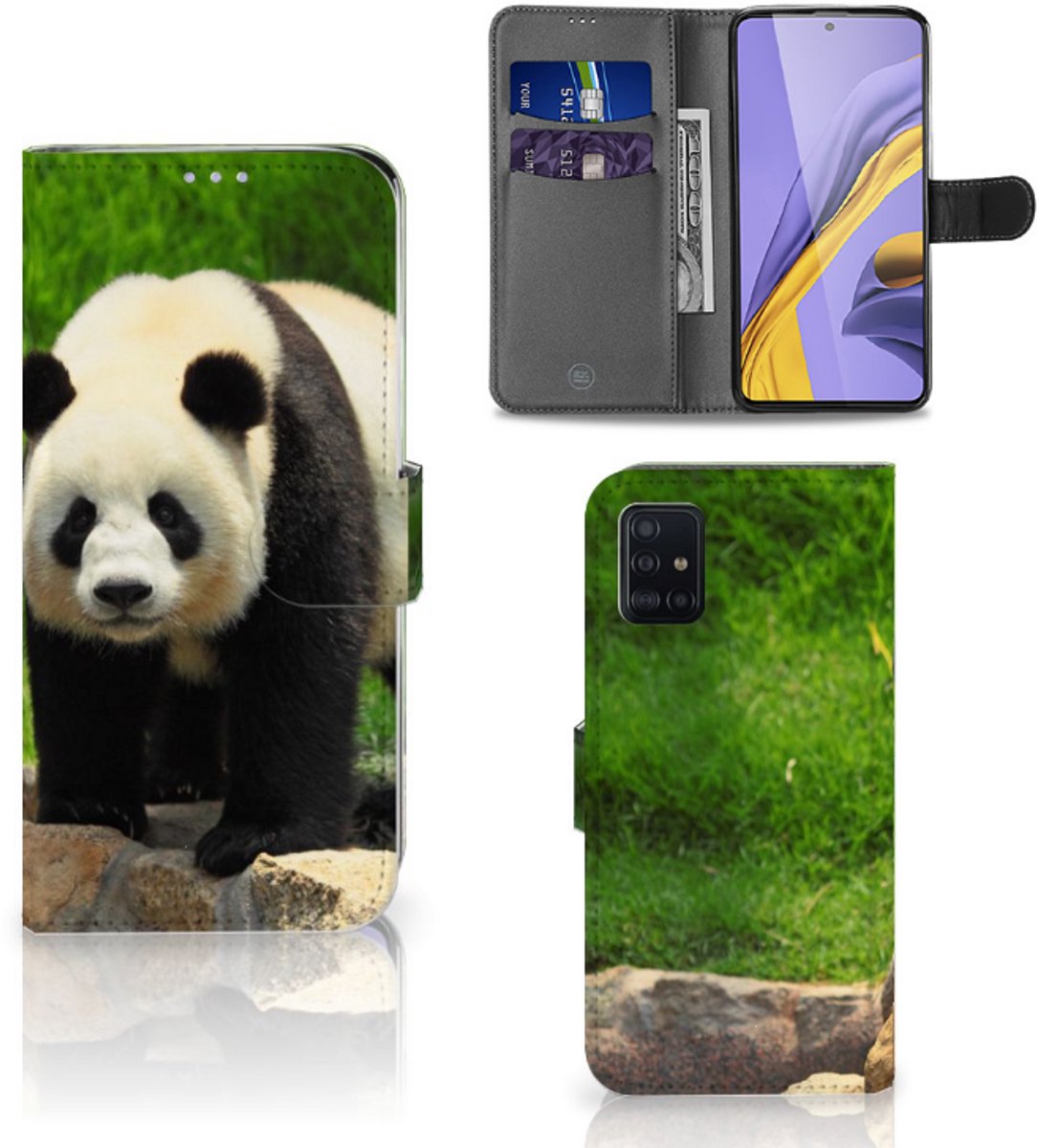 Samsung Galaxy A51 Telefoonhoesje met Pasjes Panda