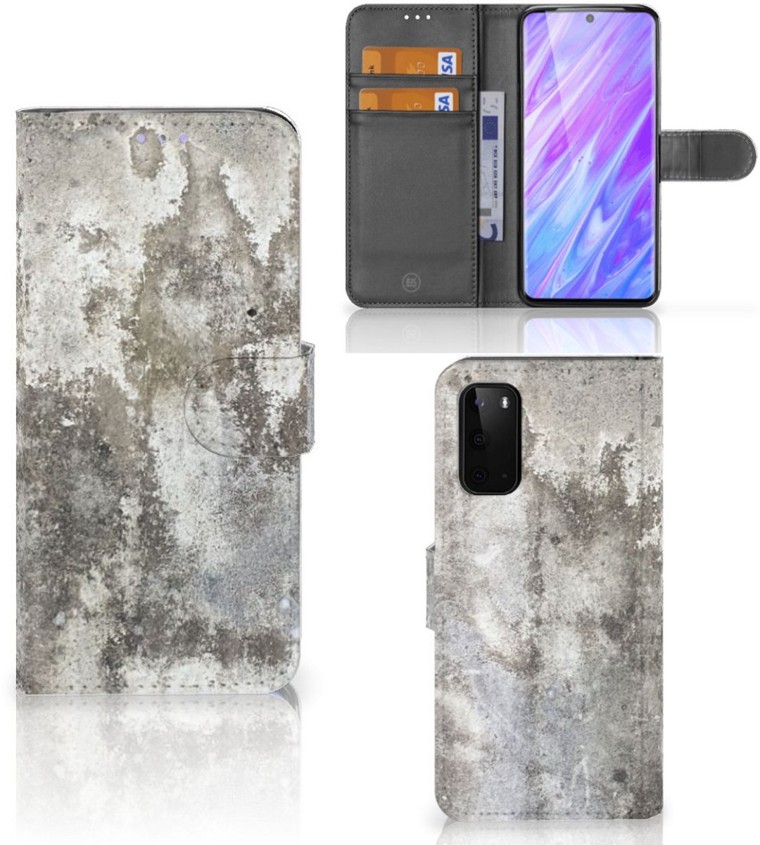 Samsung Galaxy S20 Bookcase Beton Print