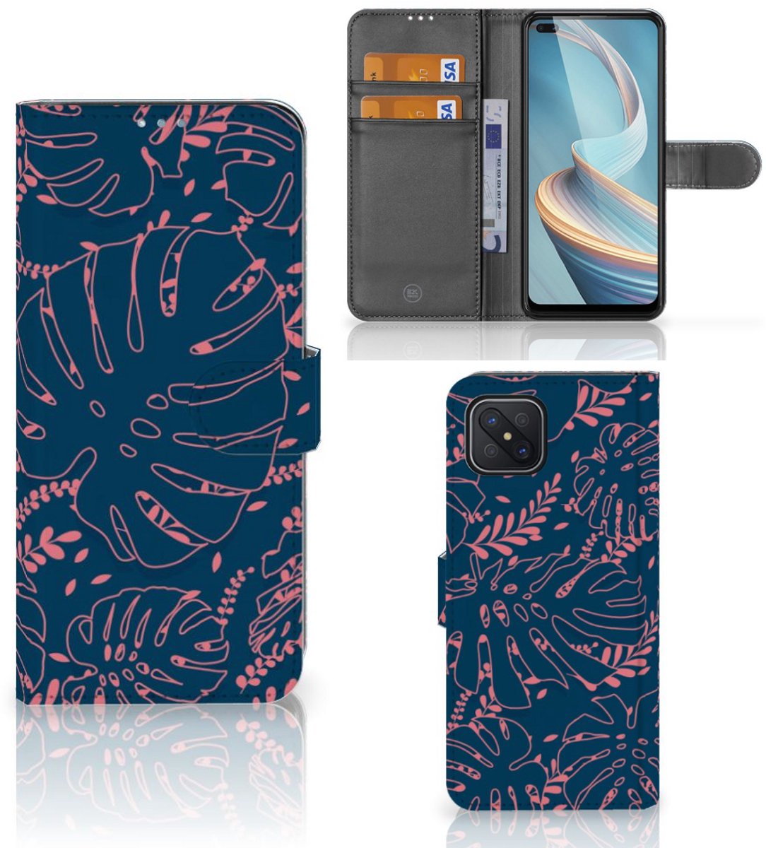 OPPO Reno4 Z Hoesje Palm Leaves