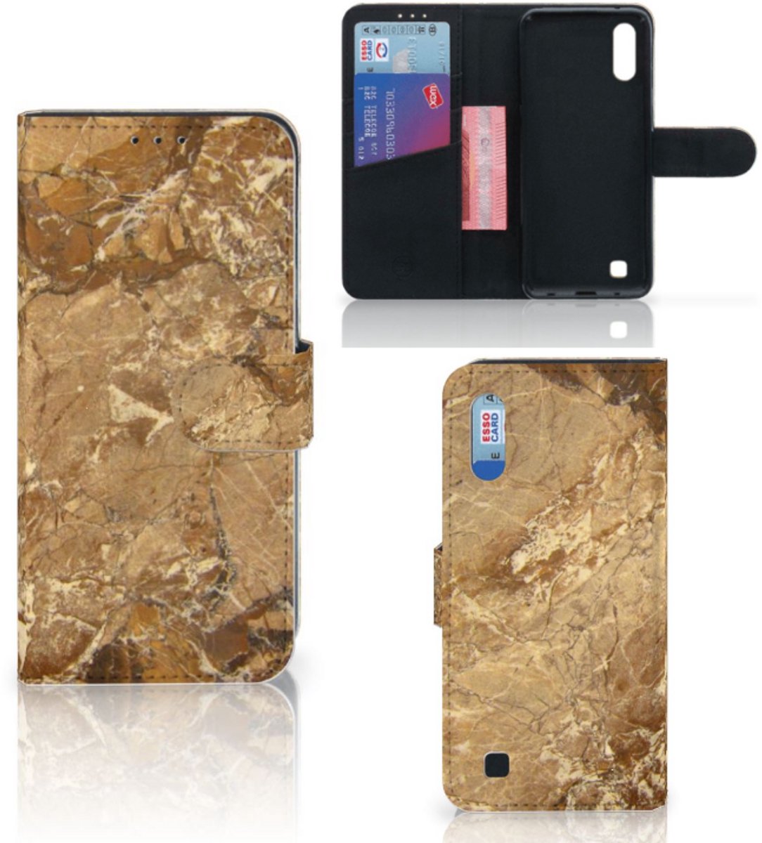 Samsung Galaxy M10 Bookcase Marmer Creme
