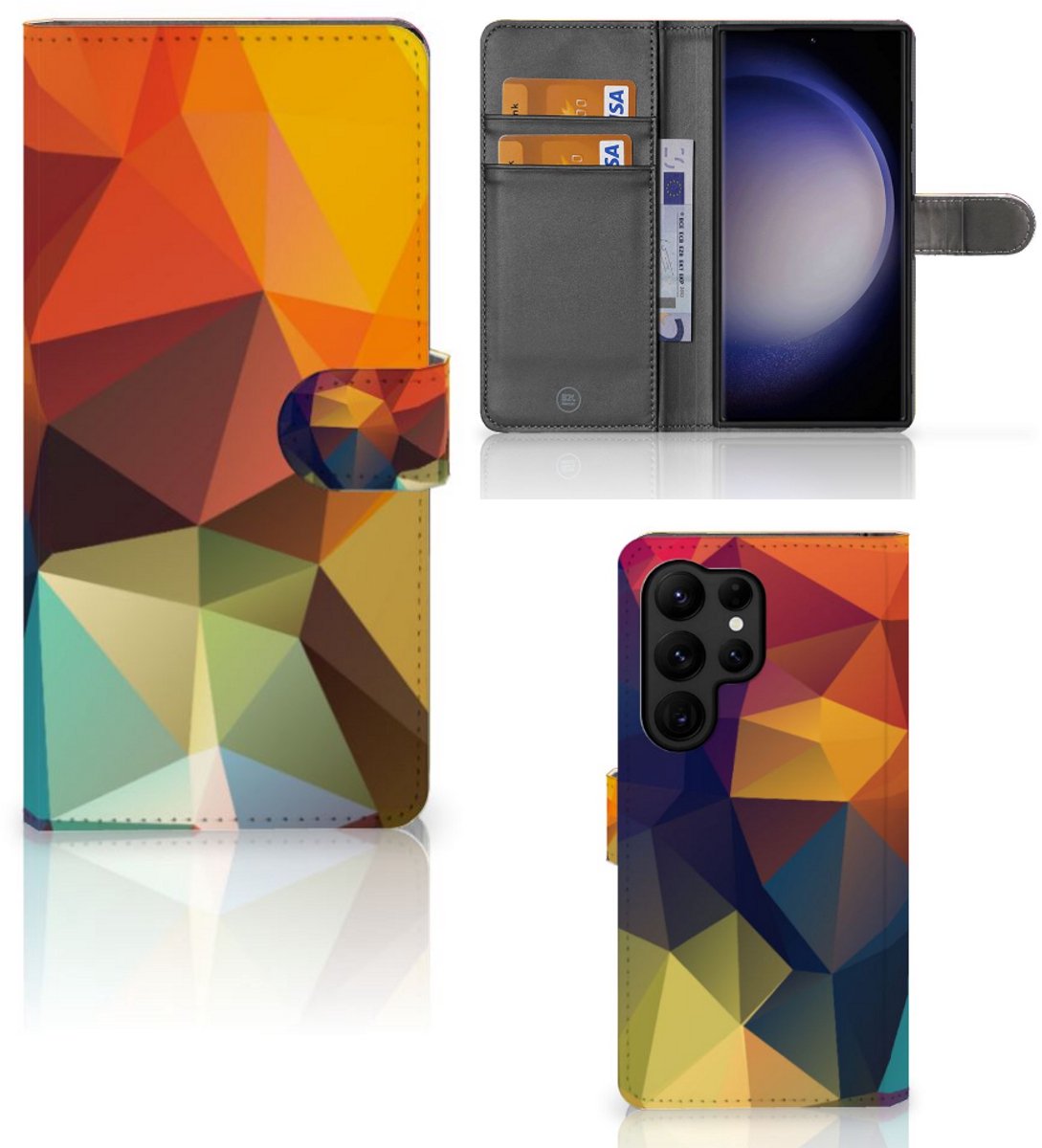 Samsung Galaxy S23 Ultra Book Case Polygon Color