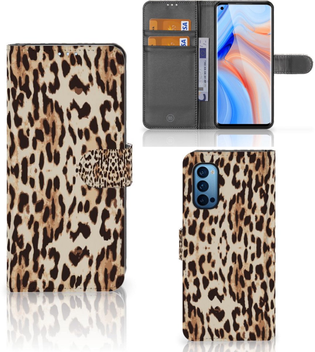 OPPO Reno 4 Pro 5G Telefoonhoesje met Pasjes Leopard