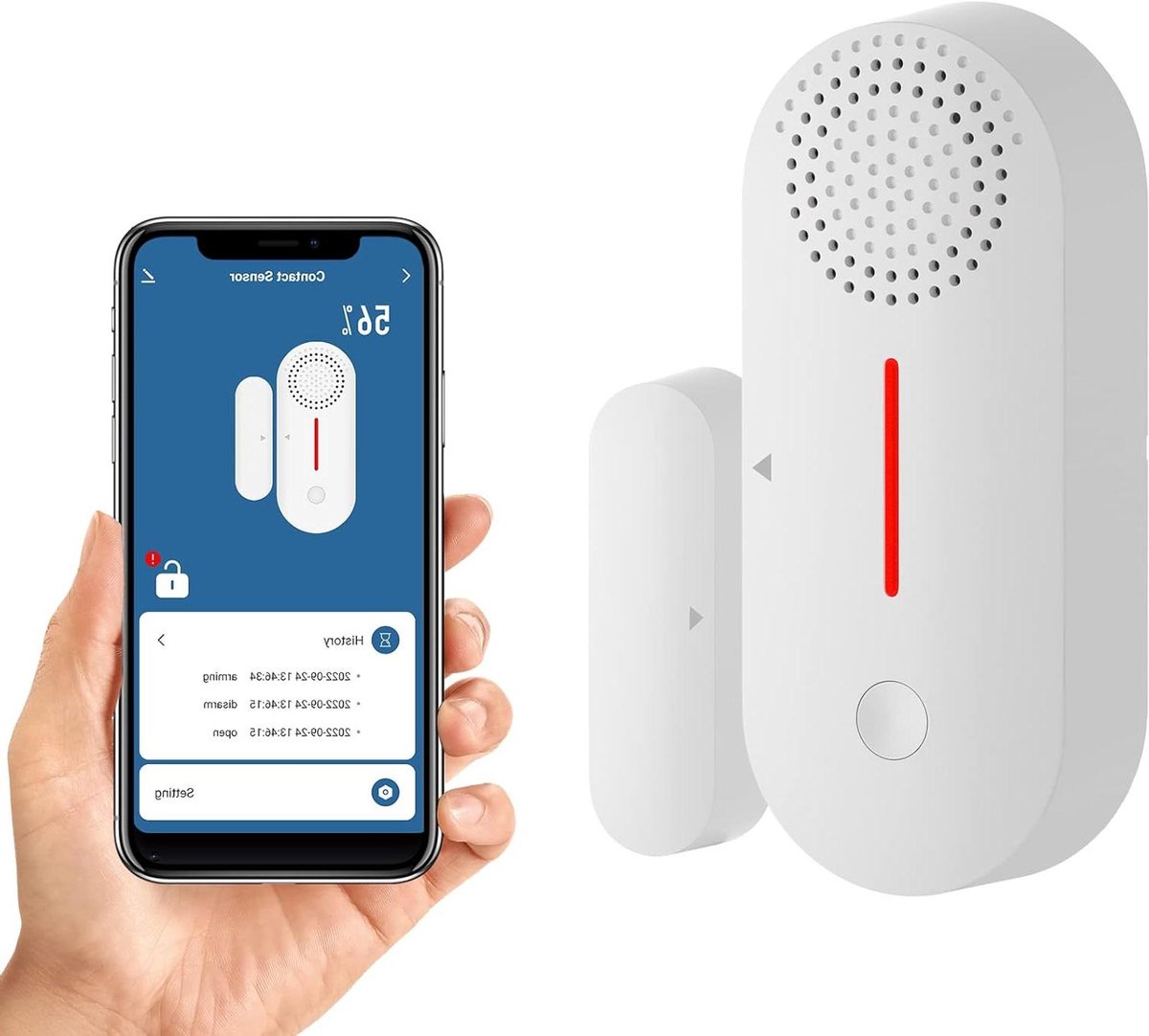 Deur Alarm - Raam Sensor - Huis Beveiligen - Real-time App Melding - 110 Decibel - Wit