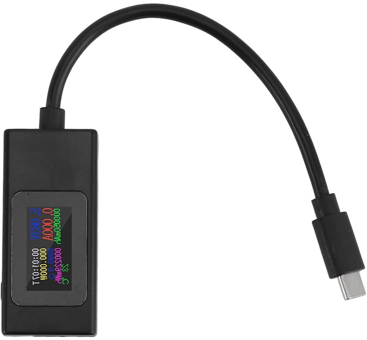 USB C Power Tester - Voltage Current Meter - Opladen Controleren - Twee Weg Testen - DC4-30V 0-6.5A - Zwart