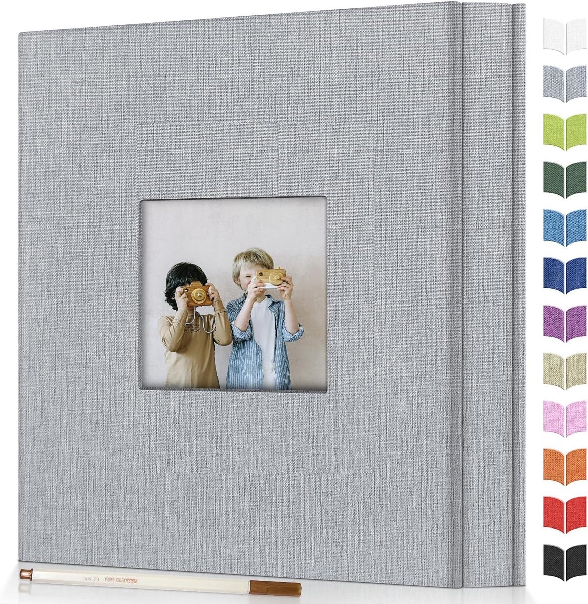 Fotoalbum - Scrapbook Album - Foto's Bewaren - Zelfklevende Pagina's - 29.2 cm x 26.7 cm - Grijs