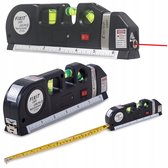 Laser waterpas - liniaal 250cm- inclusief batterijen- Klussen - Horizontaal en verticaal- Rolmaat- Gereedschap