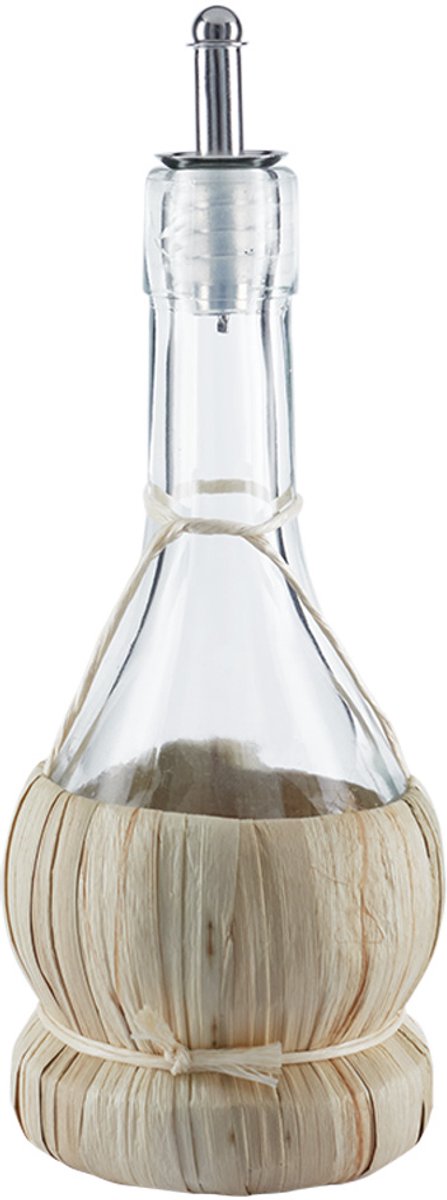 Toscaanse Oliefles - Glas - Met schenktuit - Roestvrijstaal - 250 ml