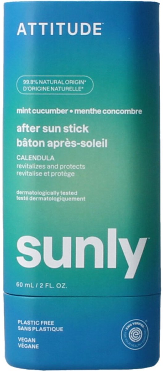 Attitude Sunly After Sun Stick SPF30 Mint & Komkommer - 60 gr