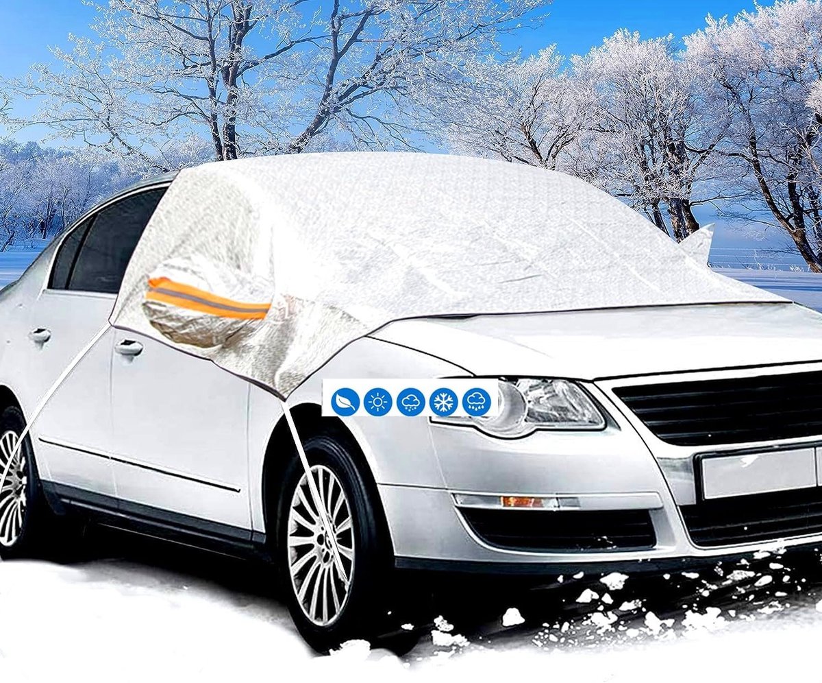 Windscreen Cover voor Auto, Winterbescherming met Zijspiegels, Bescherming tegen Sneeuw, IJs en Zonnebrand (240 x 148 cm)
