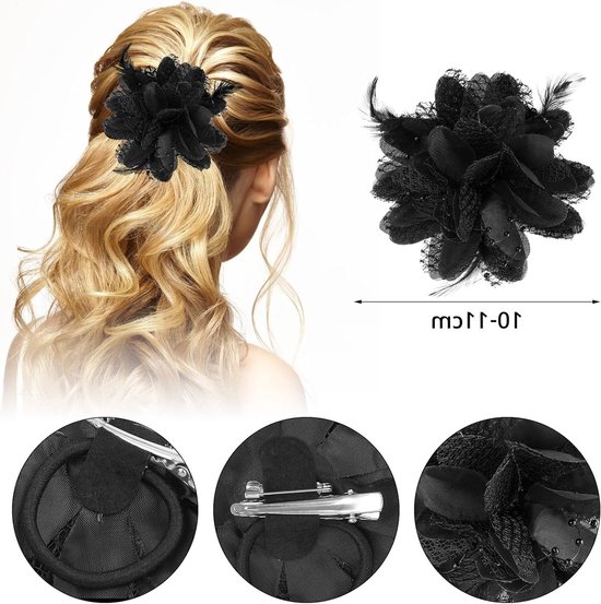 Elegante Haarspeld met Bloemen en Veren voor Feestjes, Bruiloften en Speciale Gelegenheden voor Dames en Meisjes van Merkloos — afbeelding 2