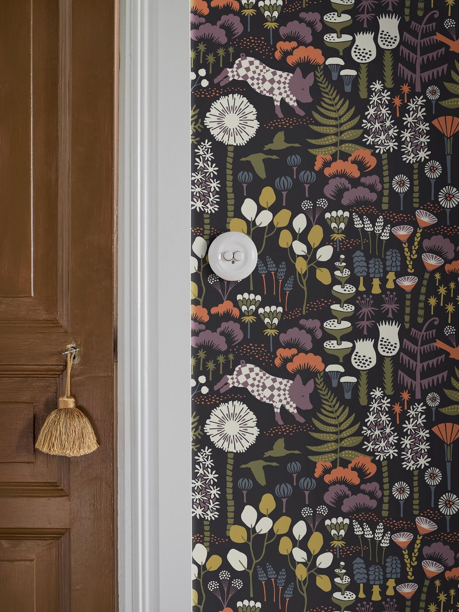 Boråstapeter Vliesbehang 1452 - Swedish Designers - Botanisch Zwart - 53cm x 10.05m