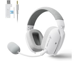 Attack Shark L80 PRO - Gaming Headset - Draadloos - 7.1 Surround Sound - Tri-Mode (2.4G/BT/3.5mm) - Dubbele Microfoon - 40mm Driver - Ultralicht 203g - PC/PS5/Xbox/Switch - Wit