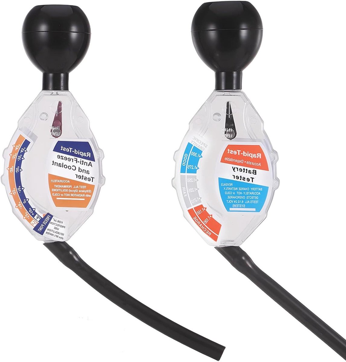 Koelvloeistof en Batterij Tester - Vriespuntmeter Kookpuntmeter - Voertuigonderhoud - Dubbele Functie Tester - 23 cm - Transparant