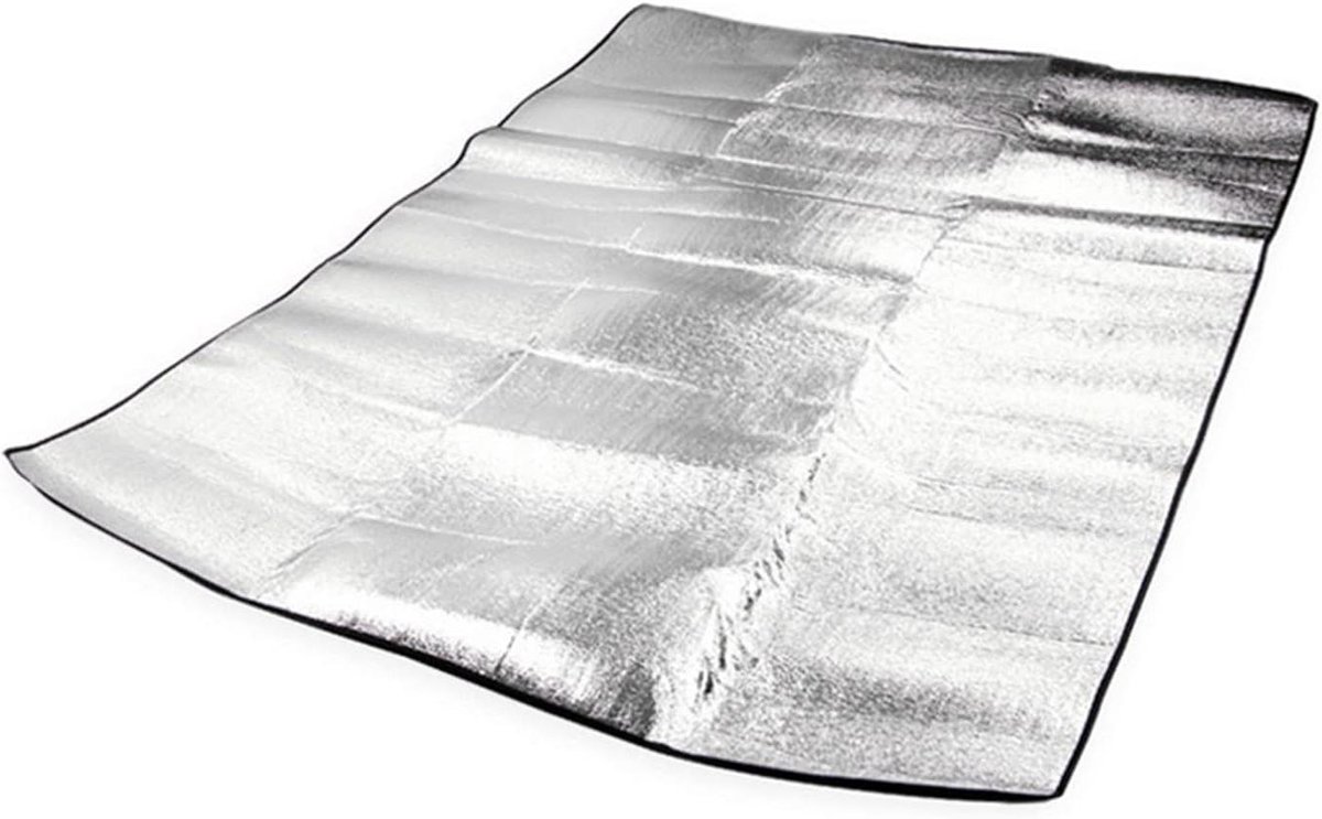 Kampeeronderlegger - Picknickmat Vochtwerend - Buiten Ontspannen - Dubbelzijdig Aluminiumfolie - 145 x 195 cm - Zilver
