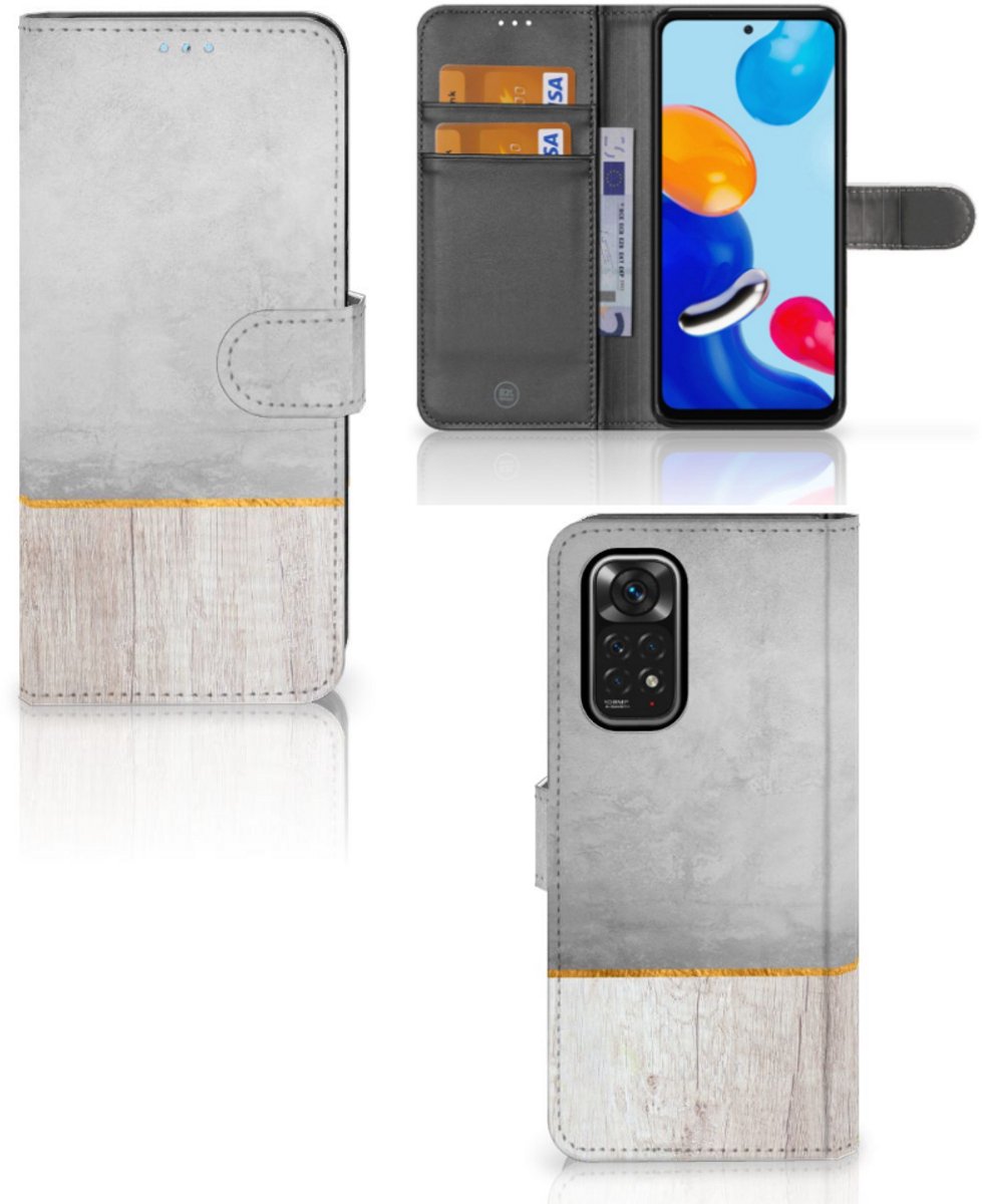 Xiaomi Redmi Note 11/11S Book Style Case Wood Concrete