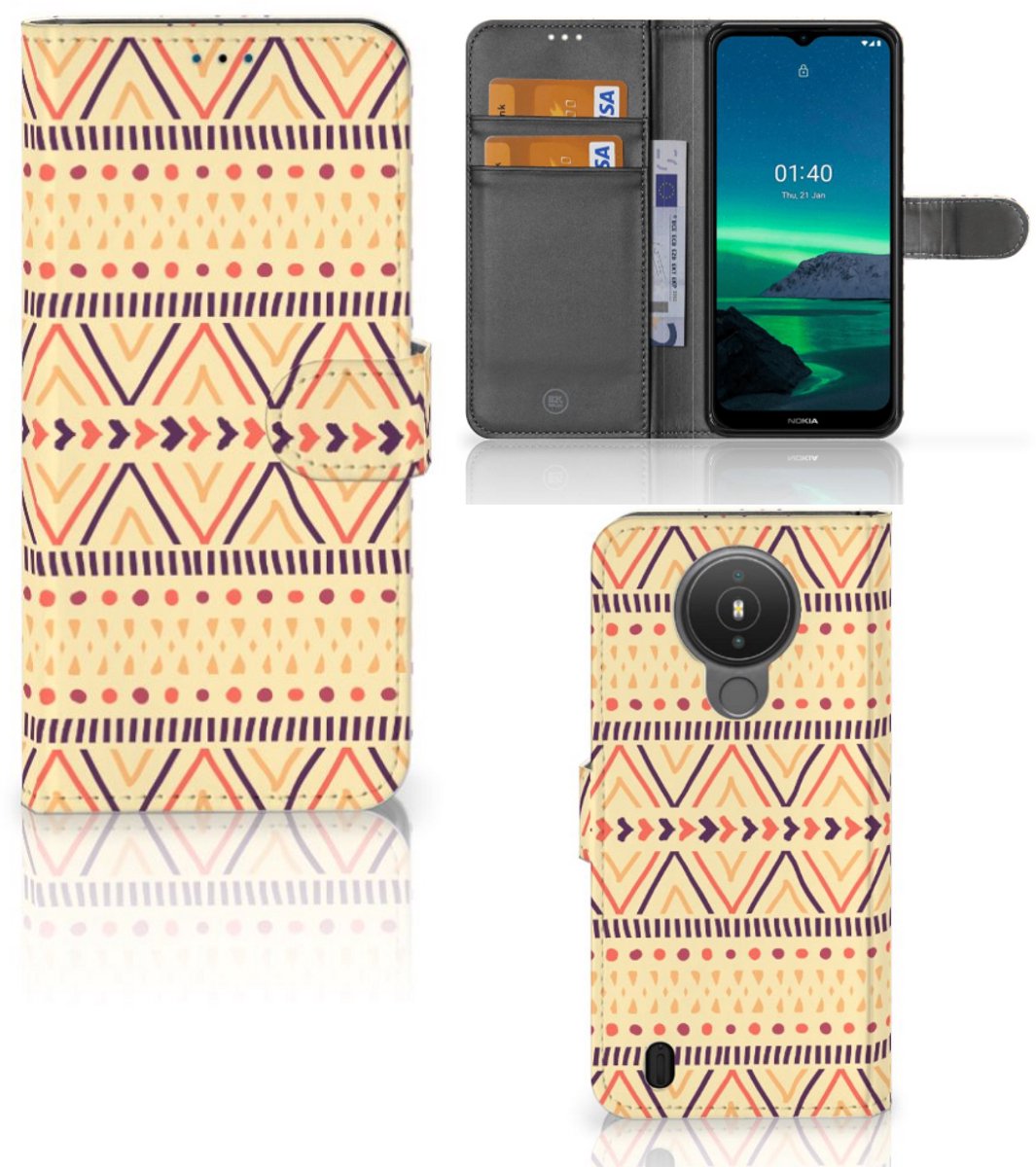 Nokia 1.4 Telefoon Hoesje Aztec Yellow