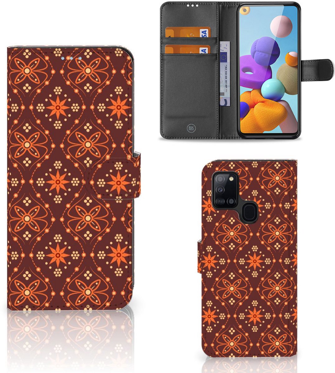 Samsung Galaxy A21s Telefoon Hoesje Batik Brown