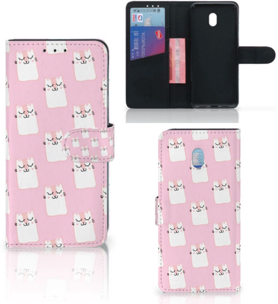 Xiaomi Redmi 8A Telefoonhoesje met Pasjes Sleeping Cats